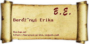 Berényi Erika névjegykártya